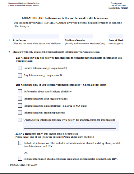 Medicare Authorization Form